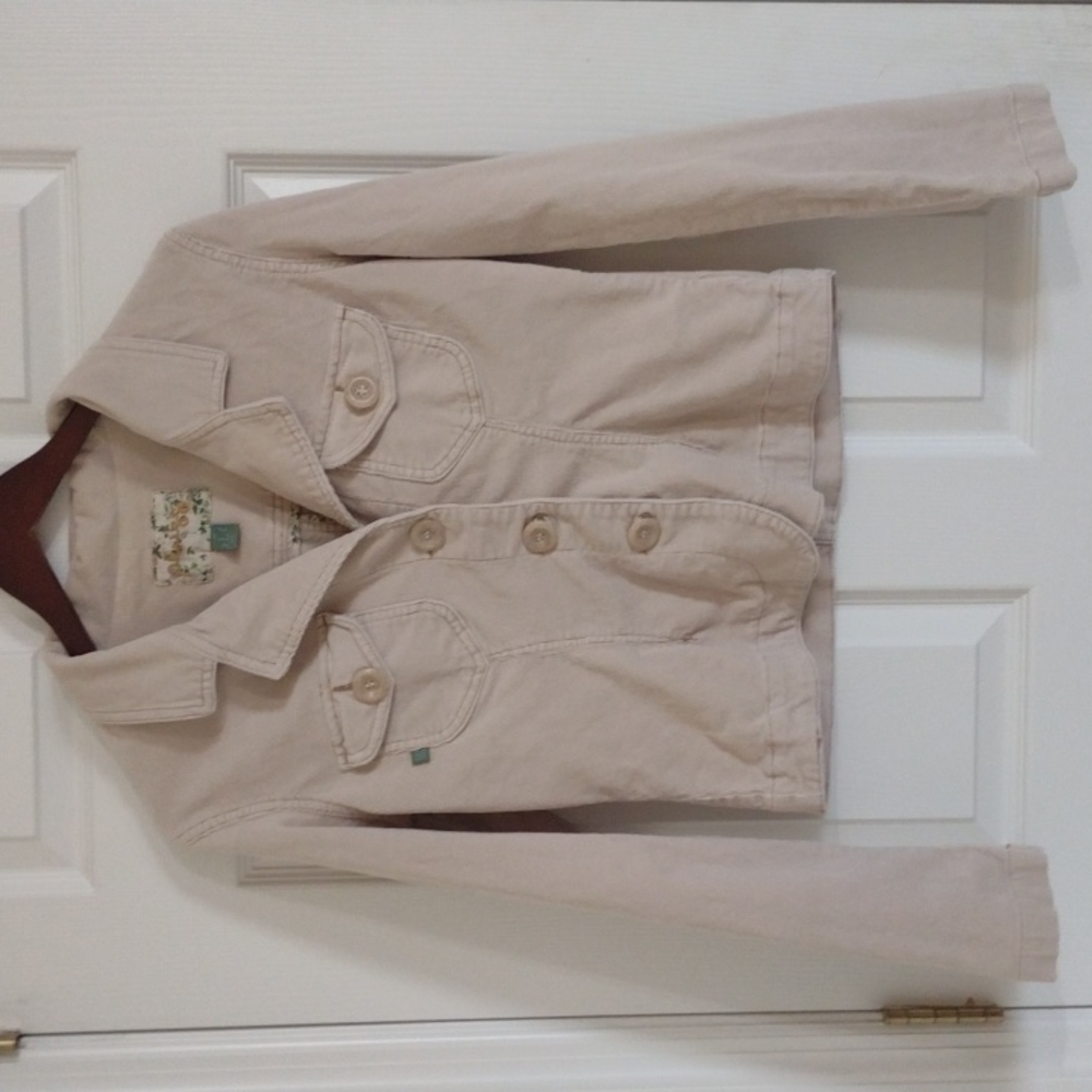 Cream jacket corduroy size L